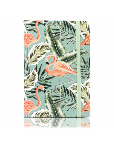 A5 Notitieboekje - Gelinieerd Papier - Vintage Tropical - Flamingo